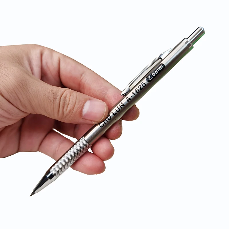 Металлический механический карандаш 2 0 мм Серебряный Автоматический с 2B HB
