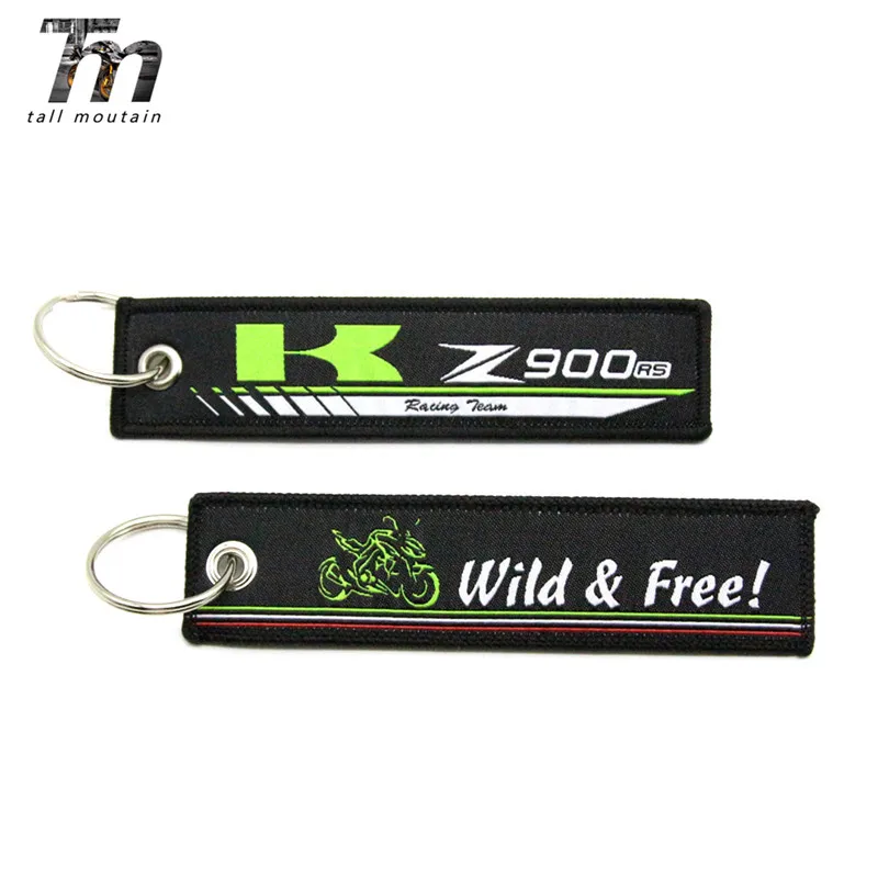 

For Kawasaki Z900RS Badge Keyring Motorcycle Embroidery Key Holder Chain Collection Keychain