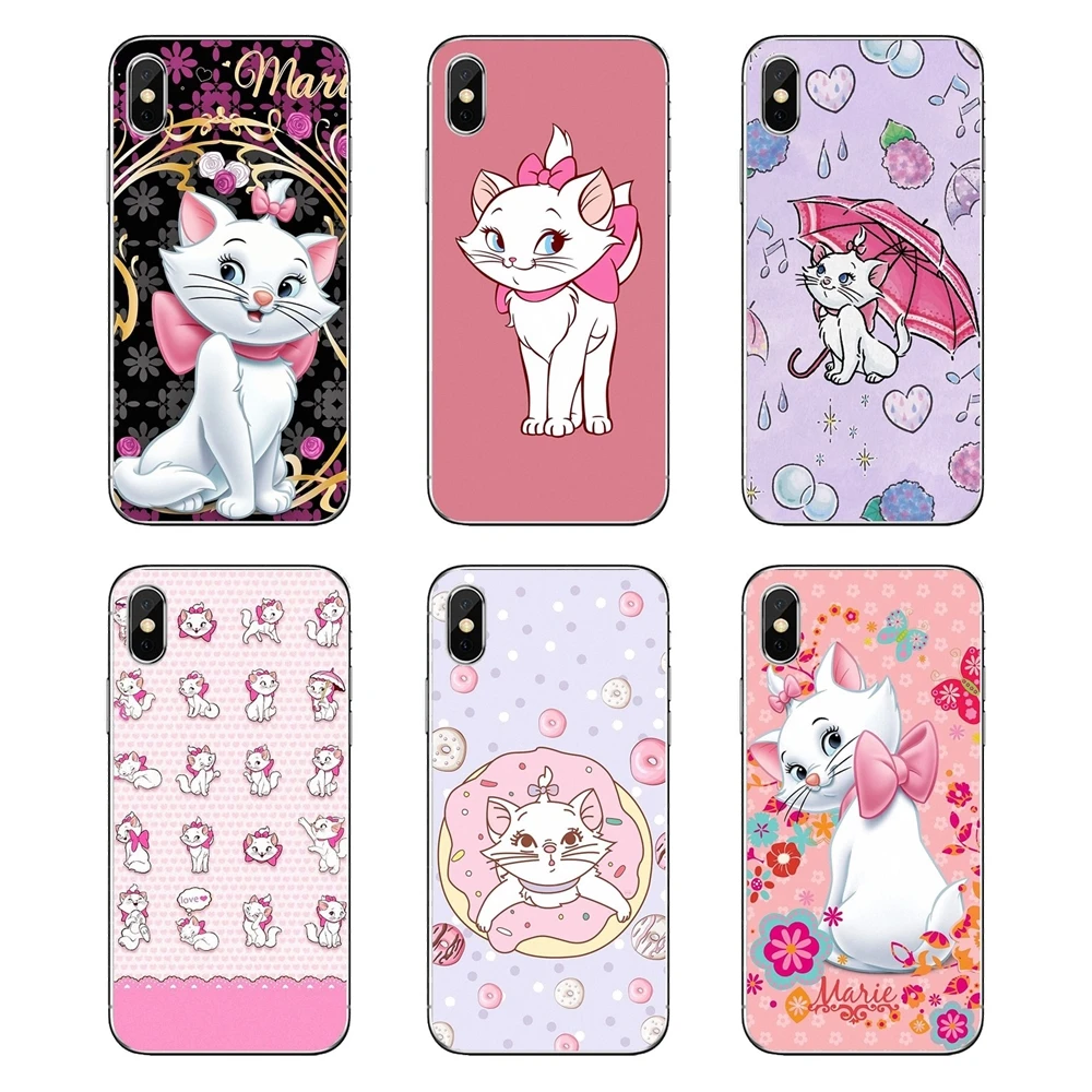Мягкие прозрачные чехлы в виде ракушки милый кот Marie аристокаты для Xiaomi mi A1 A2 5X6X8