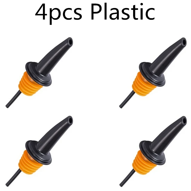 4pcs Plastic 4 шт./компл. Нержавеющая сталь различных Вино Ликер Дух заливщик свободного бутылки вина носика фиксаторы уход за кожей лица маска бар аксессуар - Цвет: 4pcs Plastic