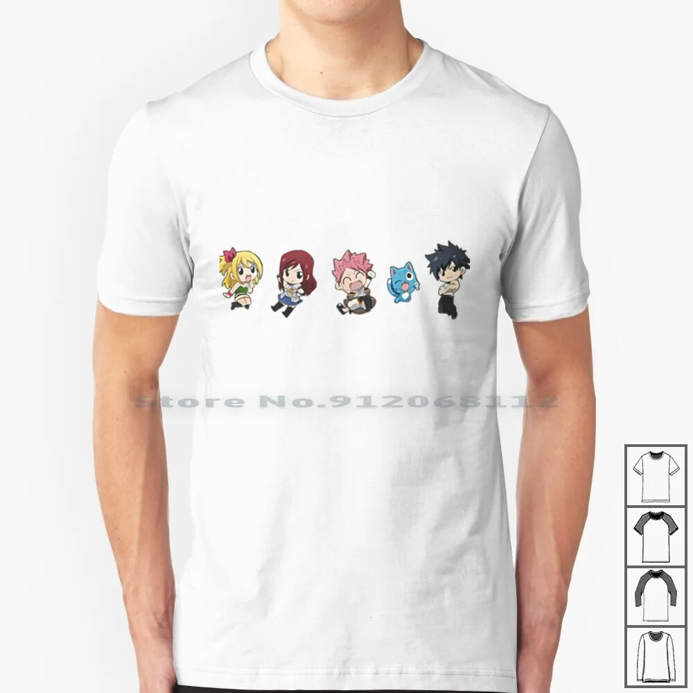 Сказочная футболка из 100% хлопка с рисунком манги аниматов Natsu Fire Dbz Sasuke Luffy One Punch Man