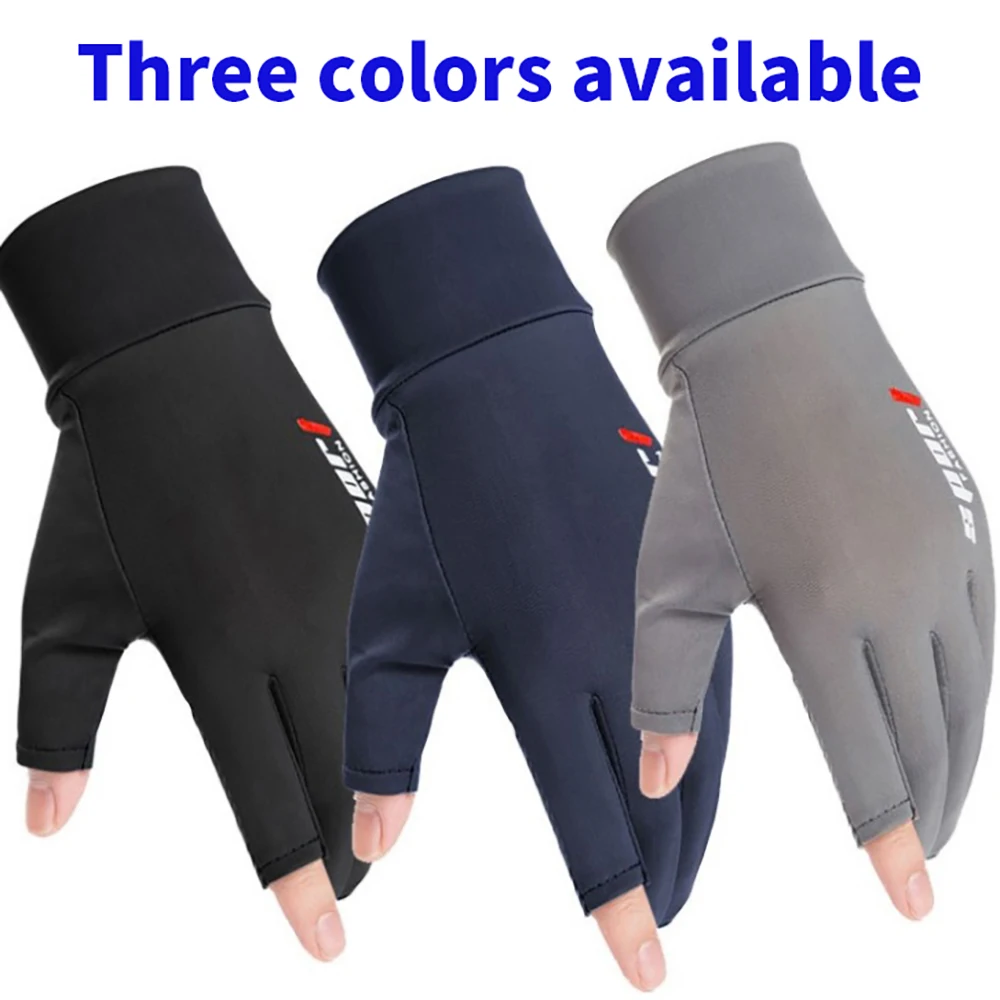 

Cycling Gloves Men And Women Summer Half-Thin Sunscreen Anti-Skid Ice Silk Driving Leaking Two-Finger Fishing Half-Finger Gloves
