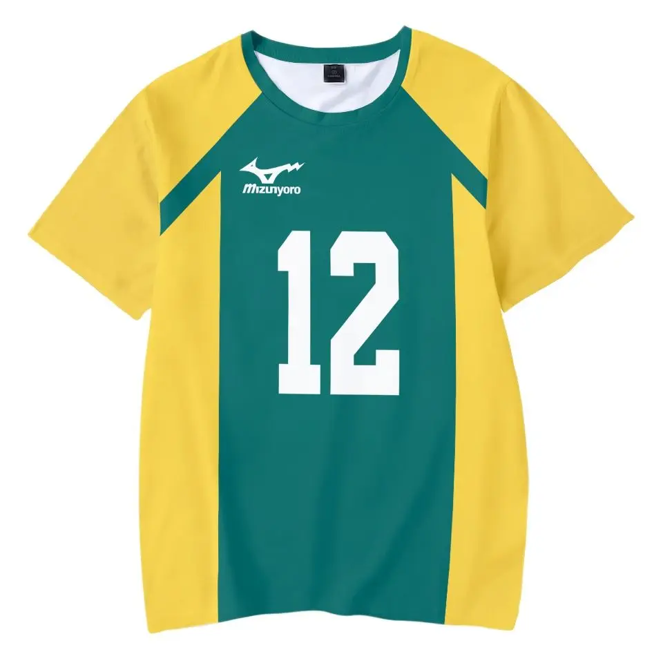 Футболка Haikyuu с 3D принтом для мужчин и женщин Модный повседневный топ коротким