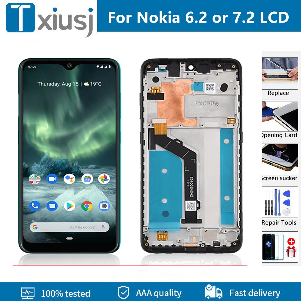 

Original LCD Digitizer For Nokia 6.2 or 7.2 TA-1198 TA-1200 TA-1196 LCD Display Touch Screen With Frame Digitizer Assembly