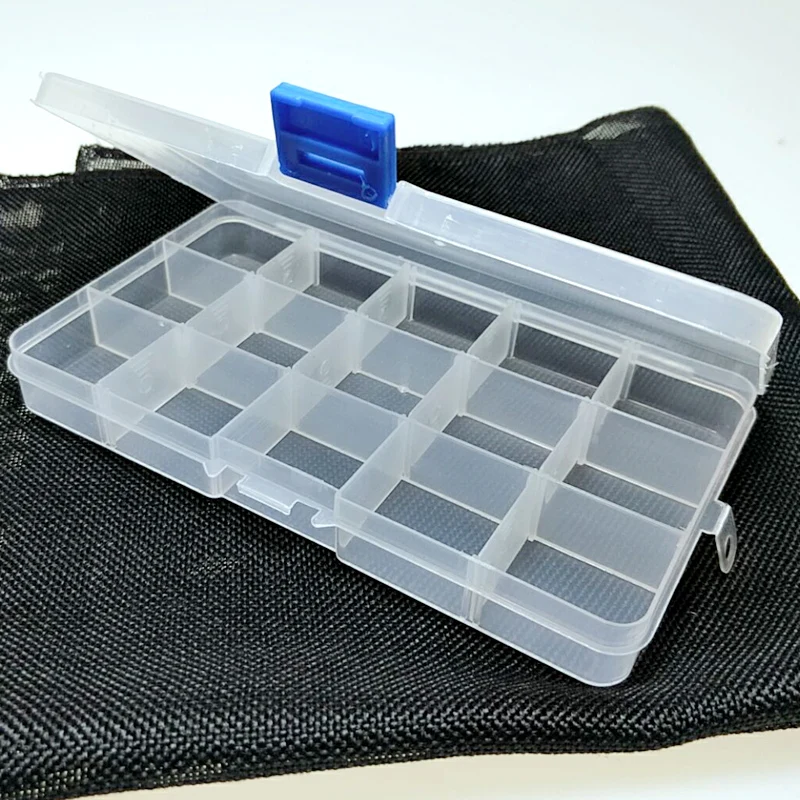 1 шт. прозрачный пластиковый прямоугольник 10 ячеек/15 коробка для хранения кольцо