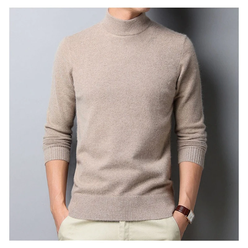 Осенне зимний вязаный свитер с воротником среднего возраста|Мужские парки| |