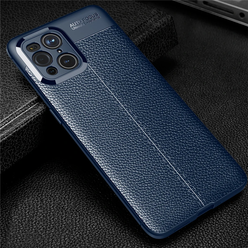

For OPPO Find X3 Soft Silicone Case Find X3 Pro Lychee Texture Protective Phone Bumper Cover