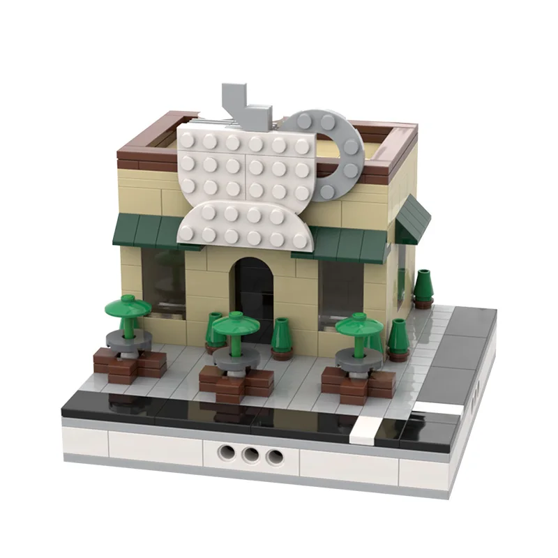 

MOC Street View Coffee Shop for a Modular Mini City Educational Building Blocks Bricks Toy Toys For Kids Children Birthday Gifts