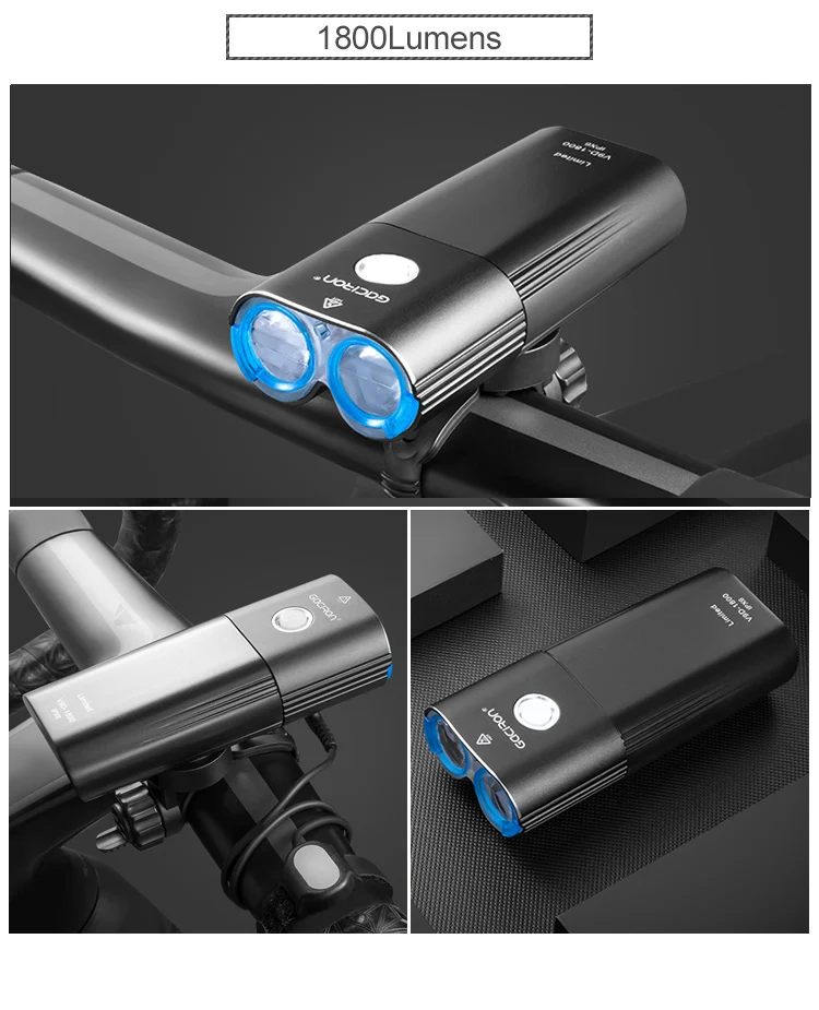 GACIRON 400/600/800/1000/1600/1800 Люмен USB Перезаряжаемые велосипед светодиодный головной светильник велосипед передний Фонарь велосипедный светодиодный Водонепроницаемый светильник