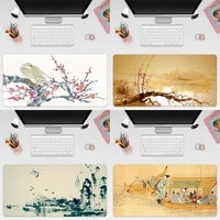 chinese painting large keyboard cover non slip rubber base computer carpet desk mat pc game mouse pad