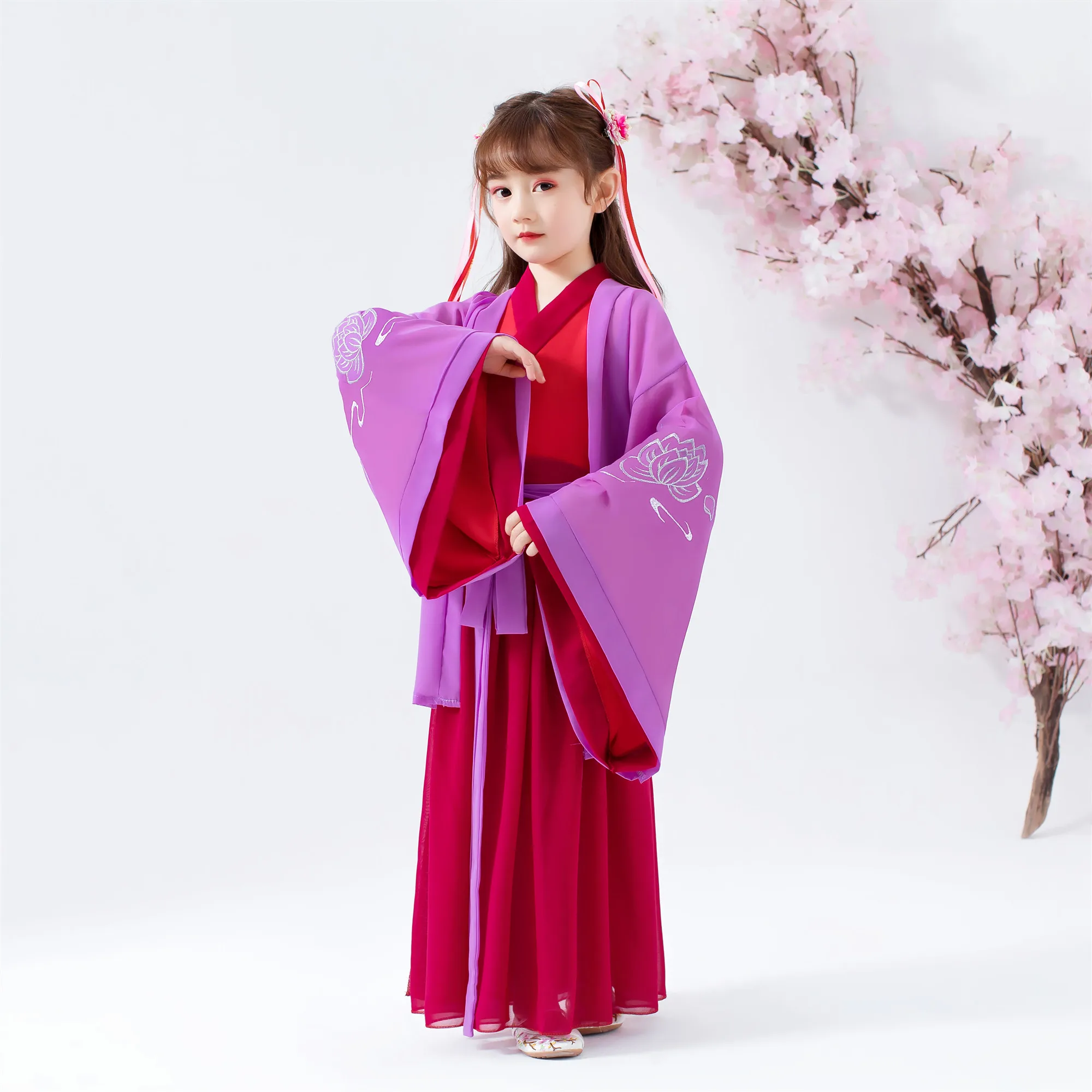 2020 Оригинальная юбка для девочки Hanfu в китайском стиле Детский костюм супер Феи