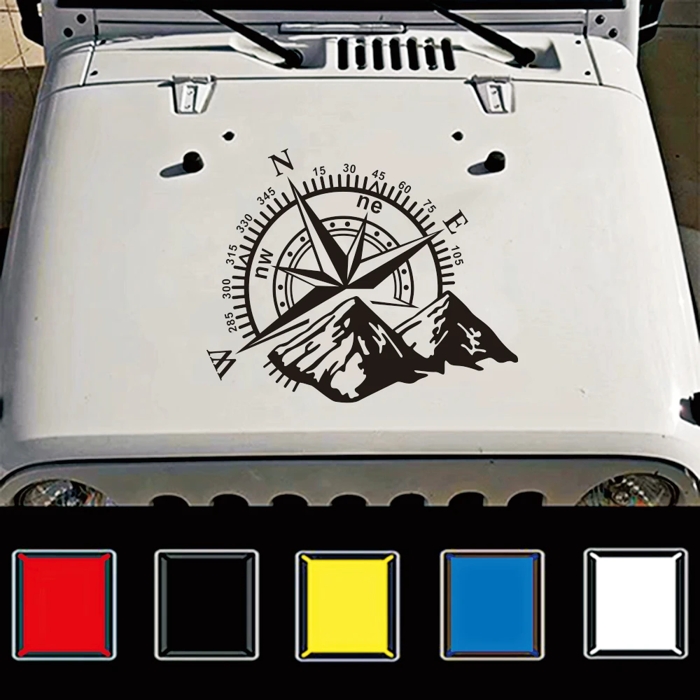 

1PCS Mountain compass car stickers funny vinyl car styling decals fashion modified hood car stickers garland