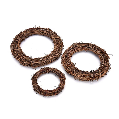 

10cm/15cm Wicker Hanging Round Wreath Rattan Sepak Wedding Supplies Home Party Decoration