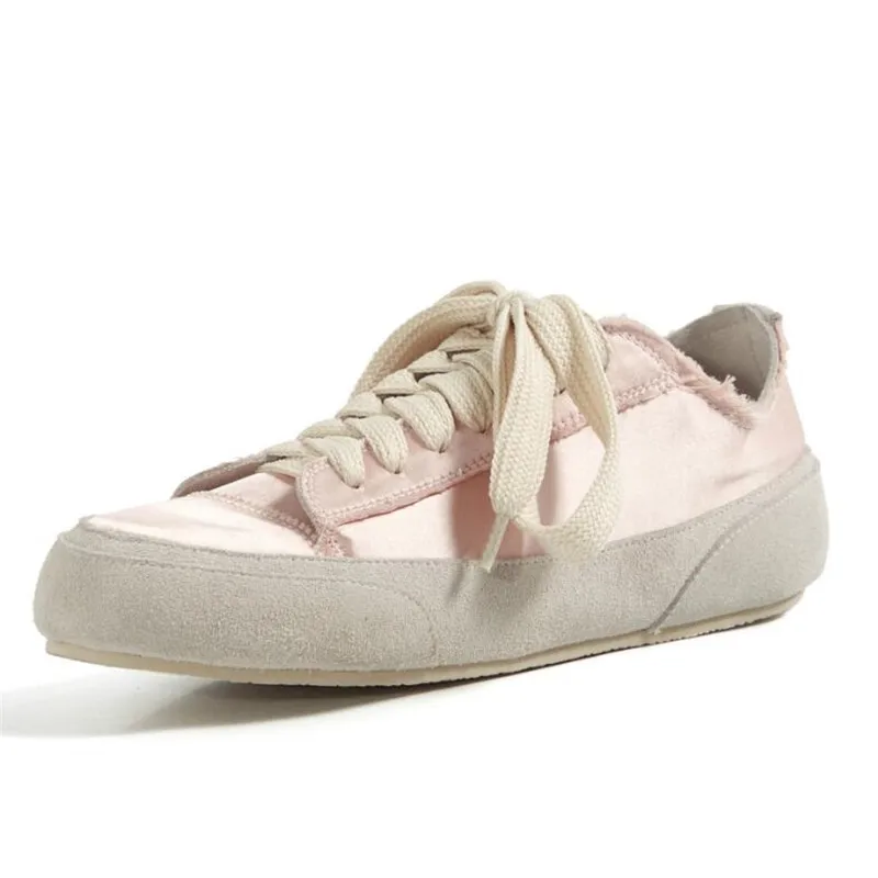 

Canvas Shoes Women's 2021 Summer Patchwork Satin Shoes Woman Creepers Flats Ladies Loafers White Moccasins zapatos de mujer