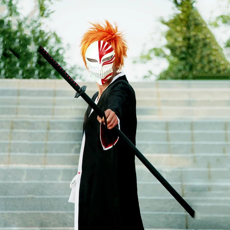 Аниме отбеливатель Косплей Ichigo Kurosaki Bankai полые маски и парик мужской Хэллоуин