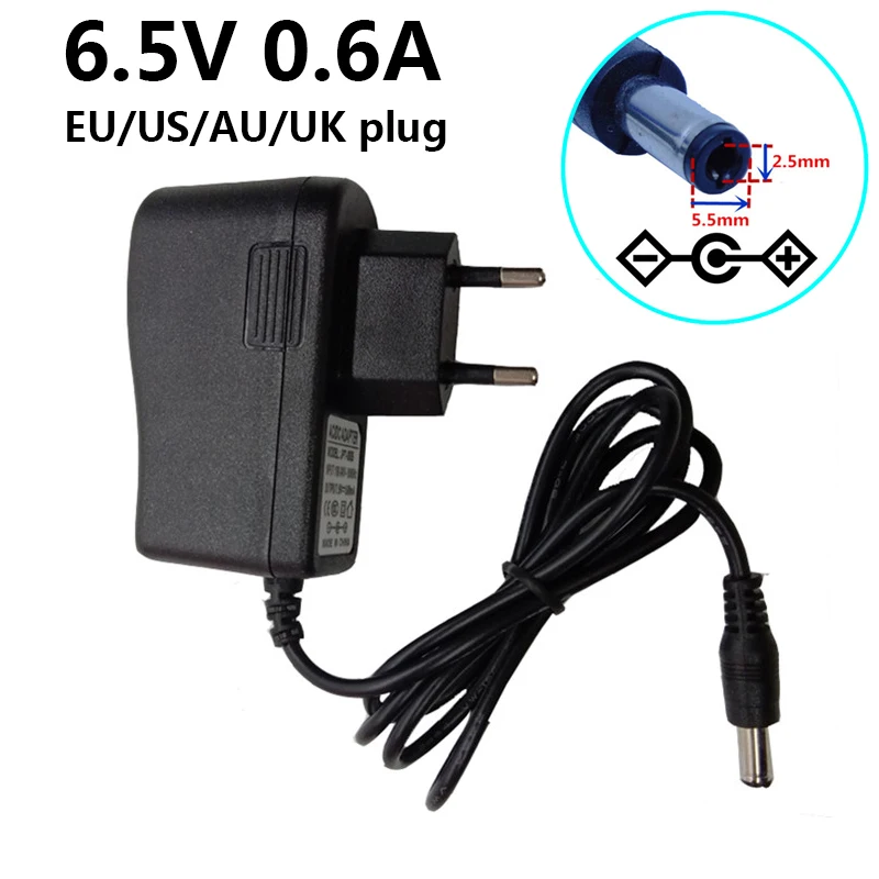 Adaptador de fuente de alimentación de 6,5 V, 0.6A, 600mA, 5,5x2,5mm, AC...