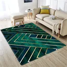 Синий большой коврик с геометрическим 3D-принтом для гостиной, мягкий фланелевый напольный коврик с губкой, нескользящий коврик для спальни, ванной, Детский ковер