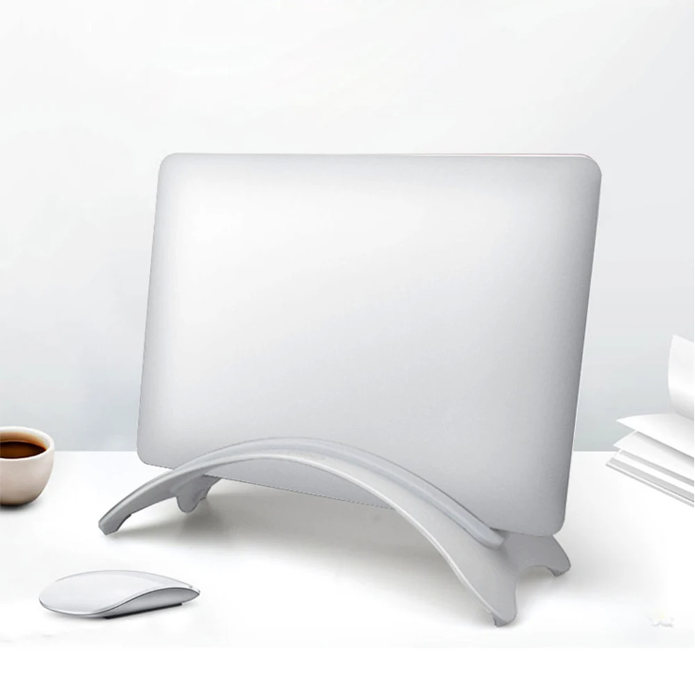 

Mount Space Saving Laptop Stand Desktop Aluminum Alloy Erected Holder Portable Stable Vertical Anti Slip For Macbook Pro Air