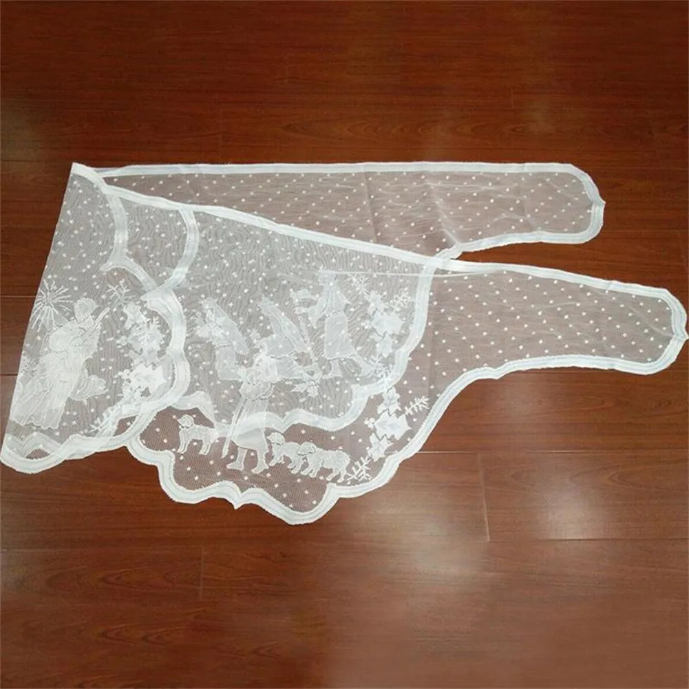 

2022 Christmas Lace Tablecloth Fireplace Cover Table Runner Furnace Cloth
