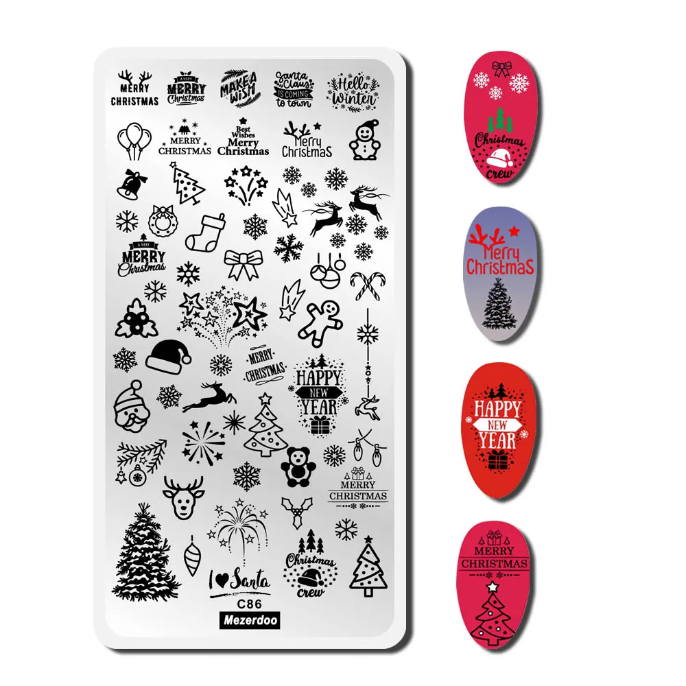 Рождественские наклейки со снежинками снеговиком Санта-Клаусом шаблоны с