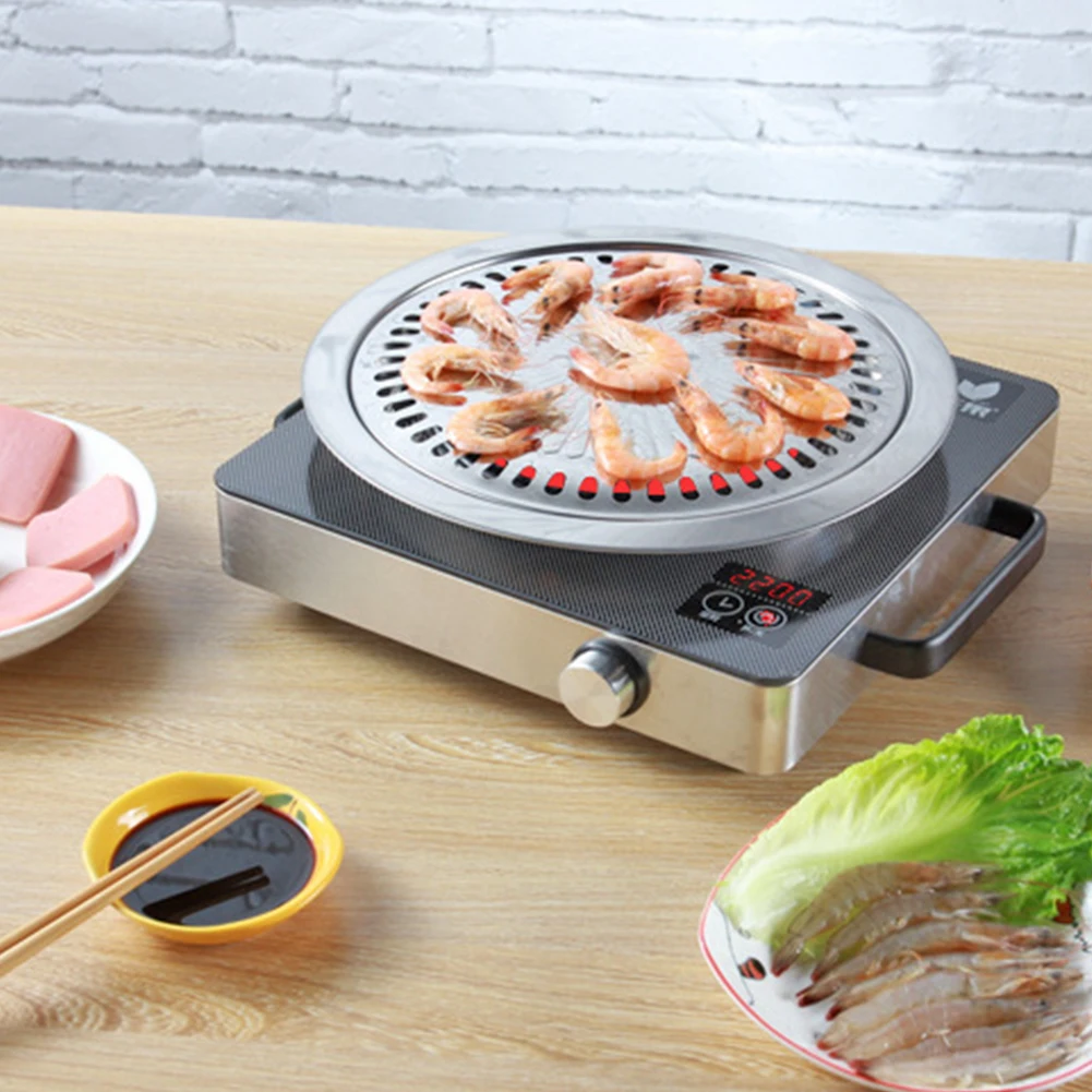 Roasting Smokeless Plate REUSEABLE Outdoor Picnic BBQ Grill Tray Indoor Camping House Stainless Steel Non Stick | Дом и сад