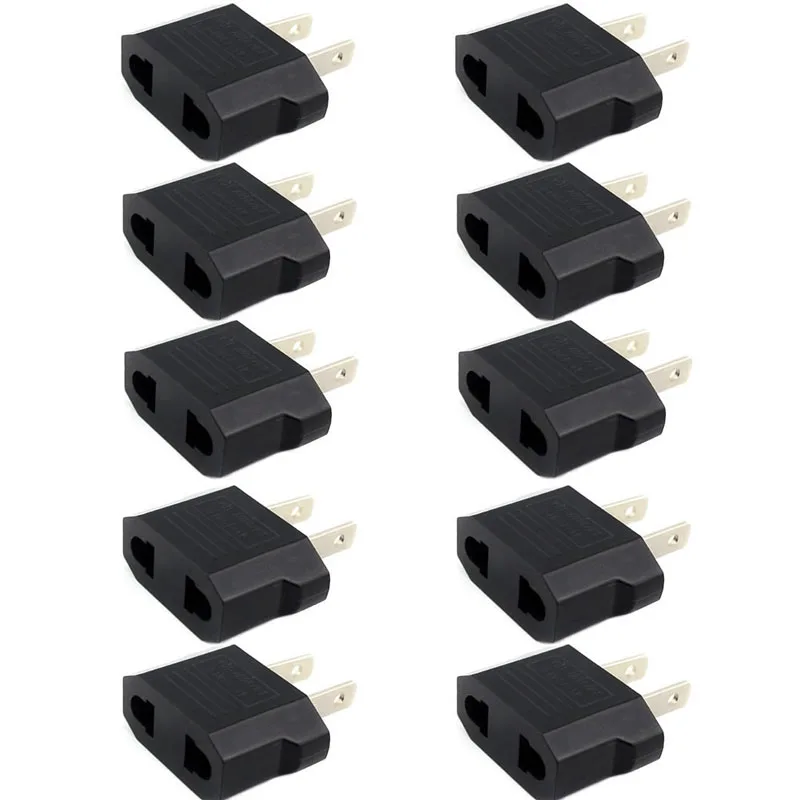¿Adaptador de cargador de viaje... convertidor de enchufe European American 10 Uds?
