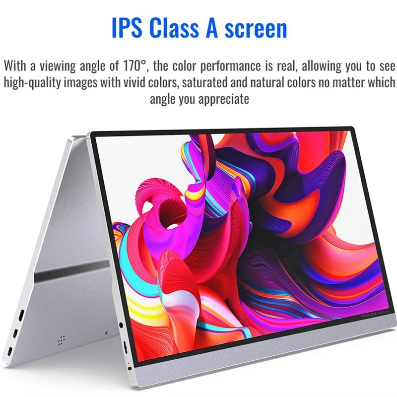 구매 터치 스크린 휴대용 디스플레이 HDMI IPS 모니터 노트북 X 박스 시리즈 X PS4 스위치 15.6 인치 LCD 휴대용 게임 모니터 유형 C