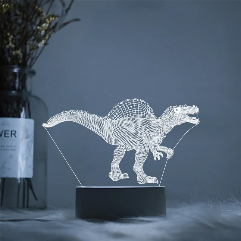 Jurassic период парк динозавров СЕРИИ Светодиодный 3D акриловый Ночник светильник с