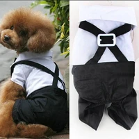 tuxedo gentleman dog clothes four leg pants pet clothing prince cute bow tie suit puppy costume jumpsuit jacket hot sale