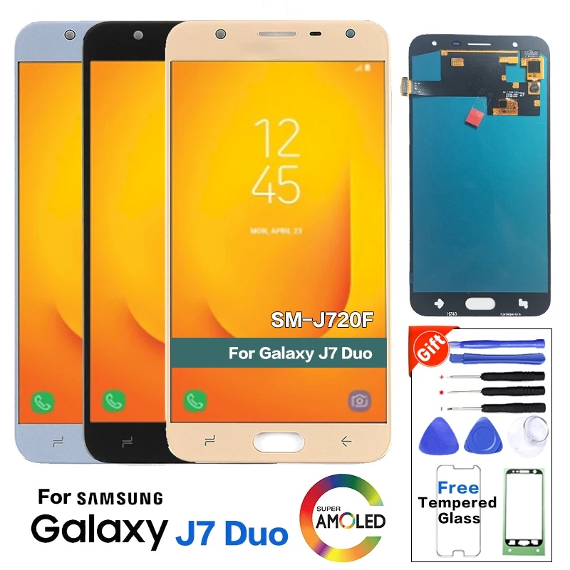 ЖК дисплей с сенсорным экраном и дигитайзером для Samsung Galaxy J7 Dou 2018 J720M J720F сменный