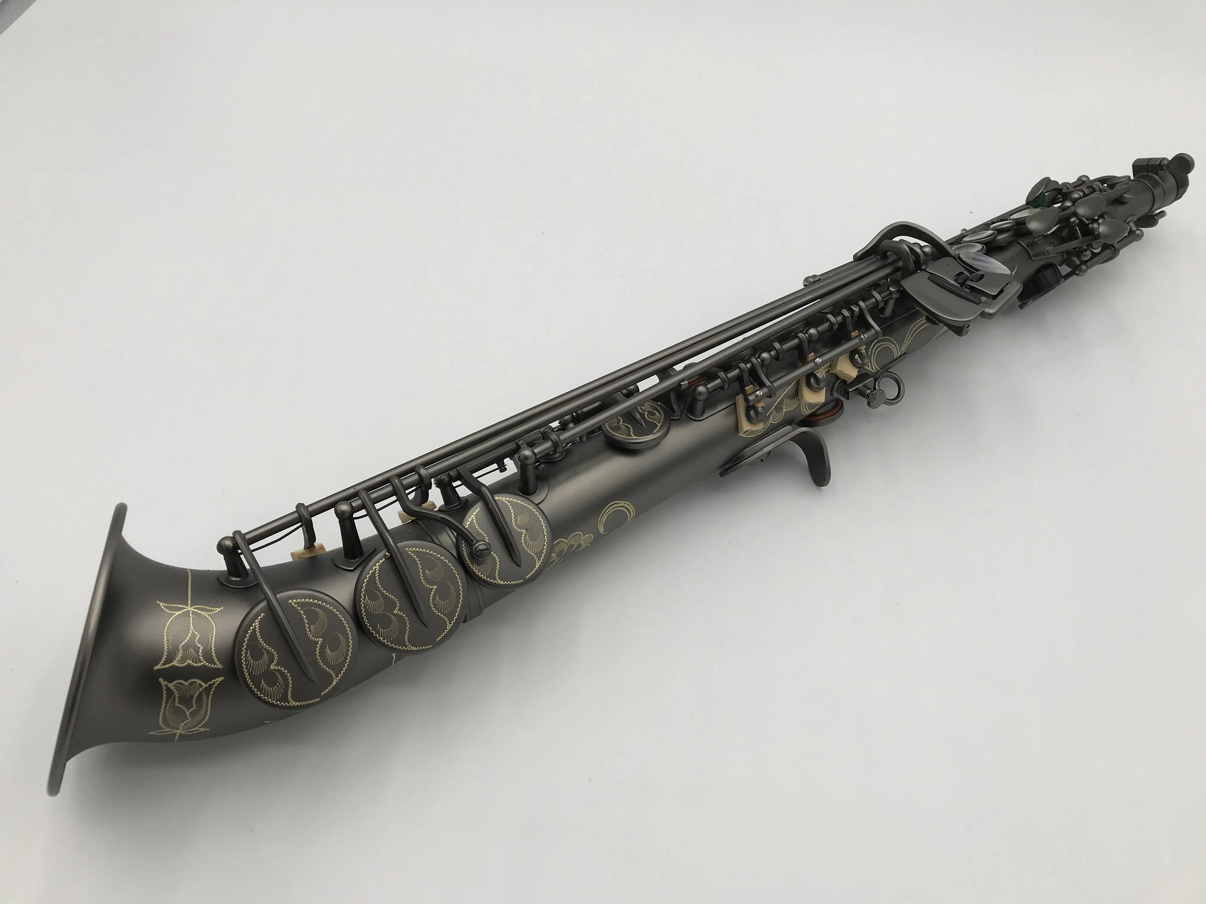 Черный никелевый изогнутый колокольчик Buluke Сопрано-саксофон ключ Bb чехол