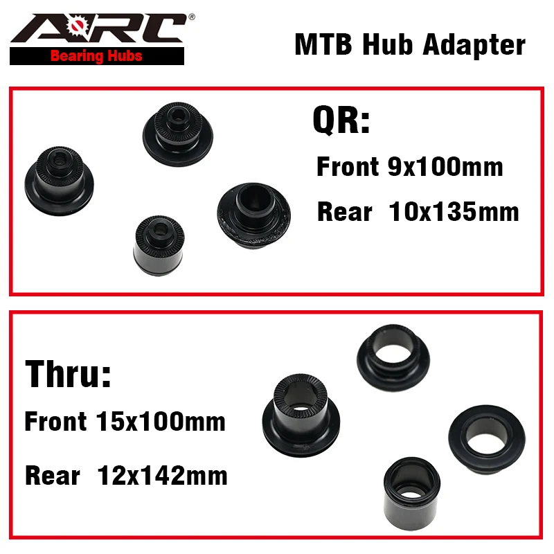 

ARC MTB Hub Adapter for MT005/MT007/MT010CB/MT010CB PRO Front 9/15x100 Rear 10x135 12x142 QR / Thru Cap for Bicycle Hub adapter