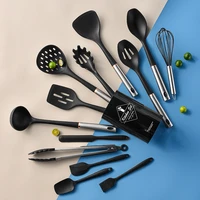 14pcs cooking utensils set stainless steel handle silicone kitchenware kitchen cooking soup spoon spatula tool kitchenware set