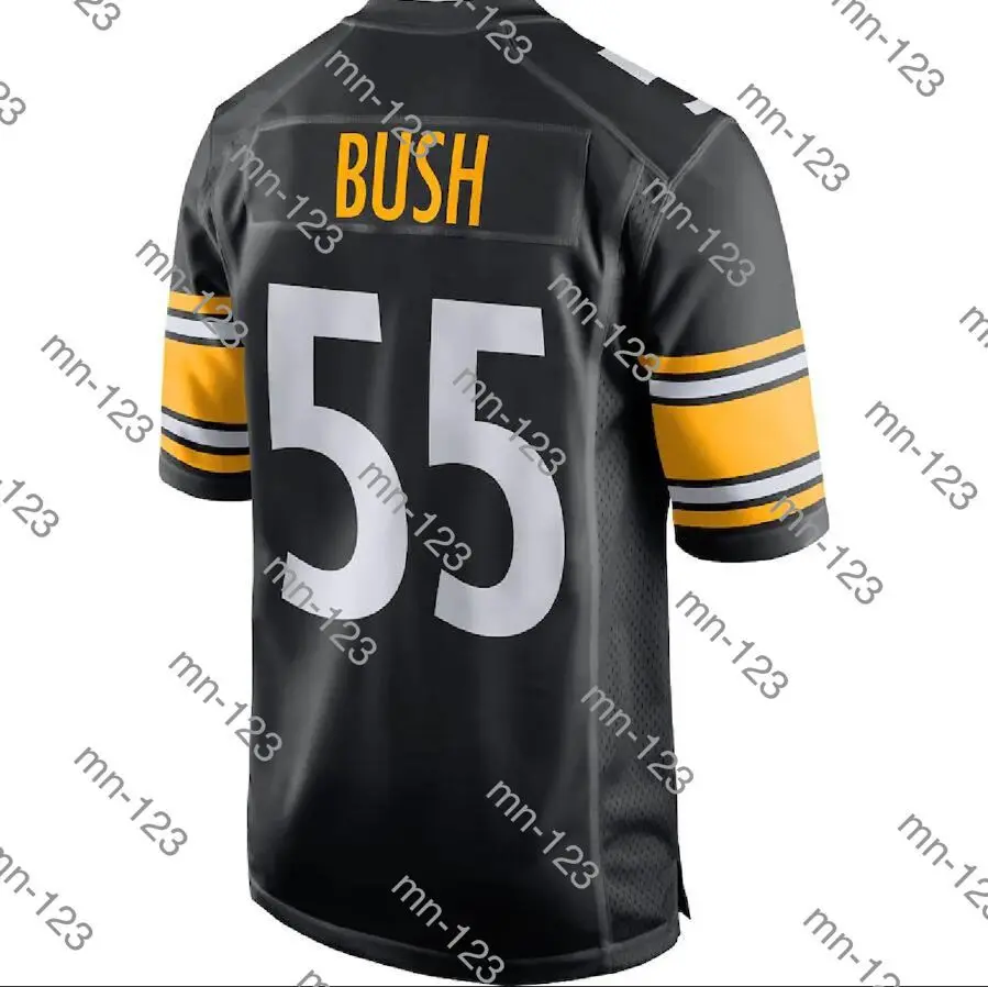 

embroidery American Jersey Devin Bush Men Women Kid Youth Black Pittsburgh Football Jersey
