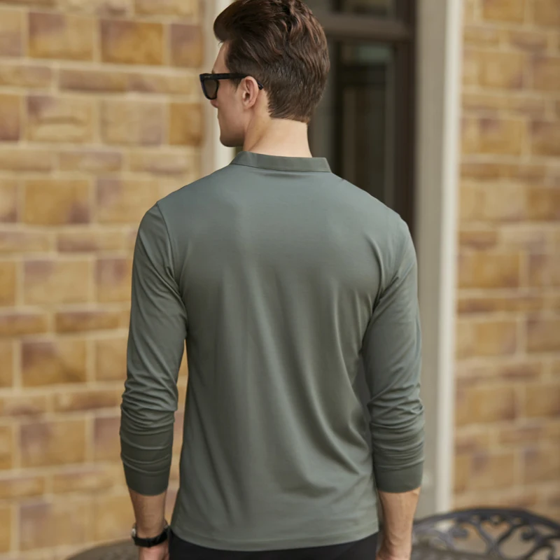 Модный лонгслив Poloshirt для мужчин брендовая одежда простые базовые футболки-поло