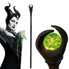 Светодиодный светильник волшебная палочка на Хэллоуин, волшебная палочка, волшебник, персонаж из аниме, ведьма зла, аксессуары для костюма для косплея, трость для ходьбы, бутафория, подарки