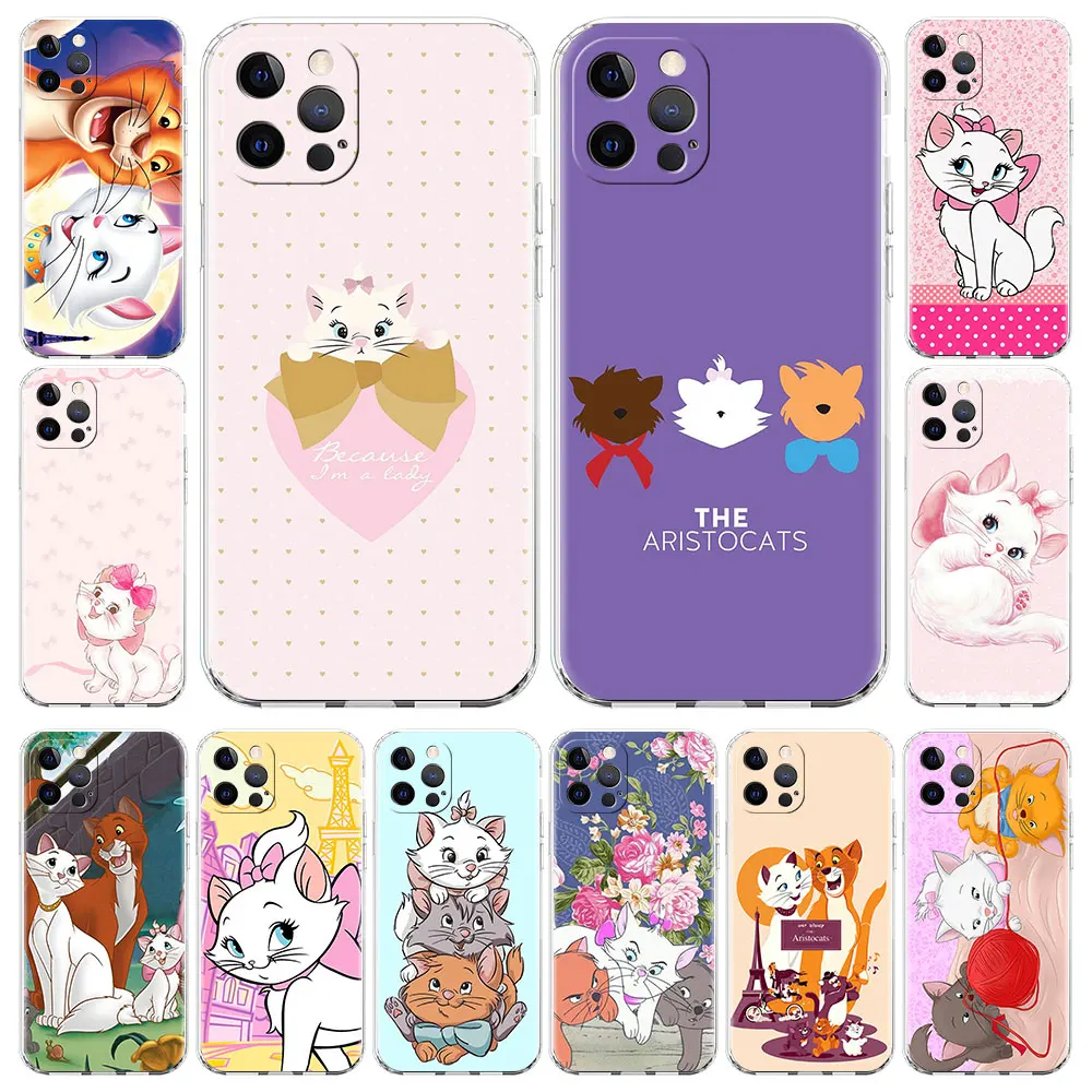 

Disney The Aristocats Case for Apple iPhone 11 13 12 Pro Max 7 8 Transparent Coque Fashion Soft Cover Clear Protective Funda