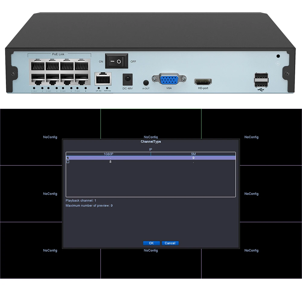 Сетевой видеорегистратор ViewEye 4 канала 8 каналов 1080P 48 В POE NVR XMEYE 802.3af P2P ONVIF Full HD МП