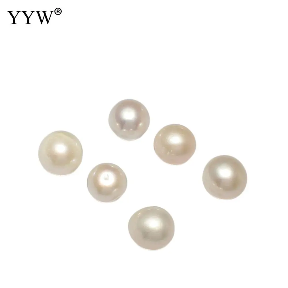 10 шт./пакет натуральный белый без отверстий Пресноводный Жемчуг бусины для