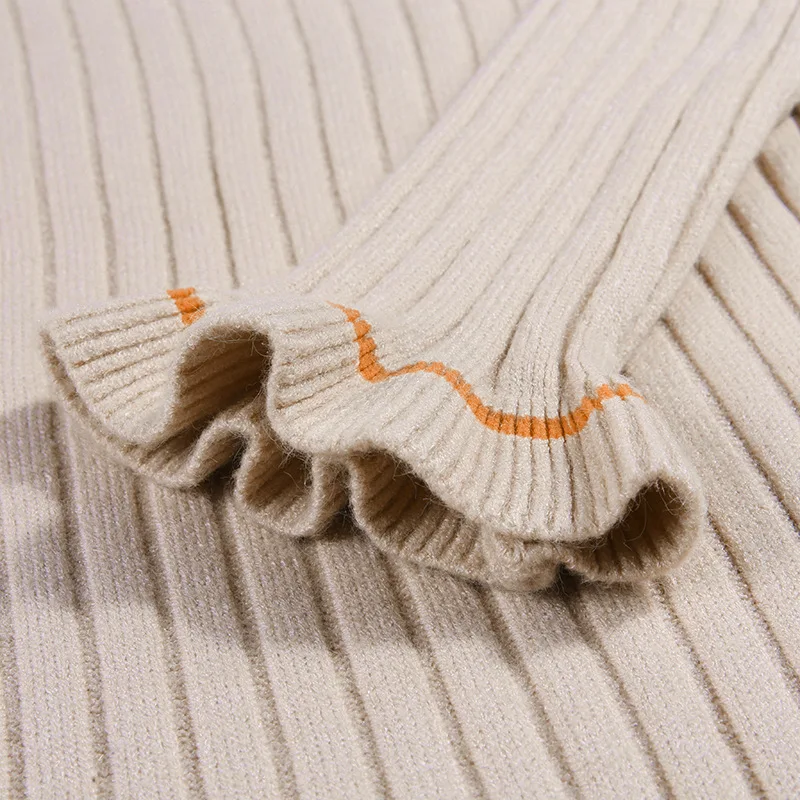 Voobuyla женский осенне зимний пуловер с оборками длинное платье свитер женское