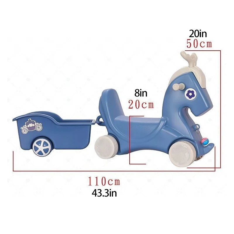

3 in 1 Kids Rocking Horse Ride-On Singing With Music Children's Trolley Kids Toy Carriage Riding Rolling Toy Car Balance Bike