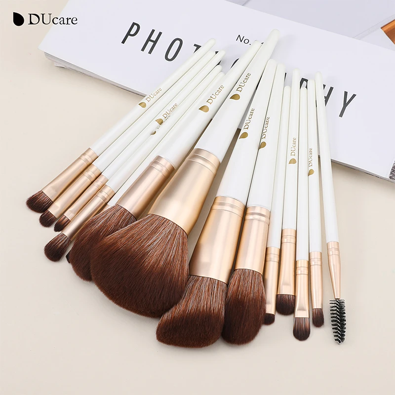 

DUcare 14Pcs Makeup Brush Set Synthetic Hair Eyeshadow Eyebrow Foundation Eyeliner Professional Make up Brushes Cosmetics Beauty