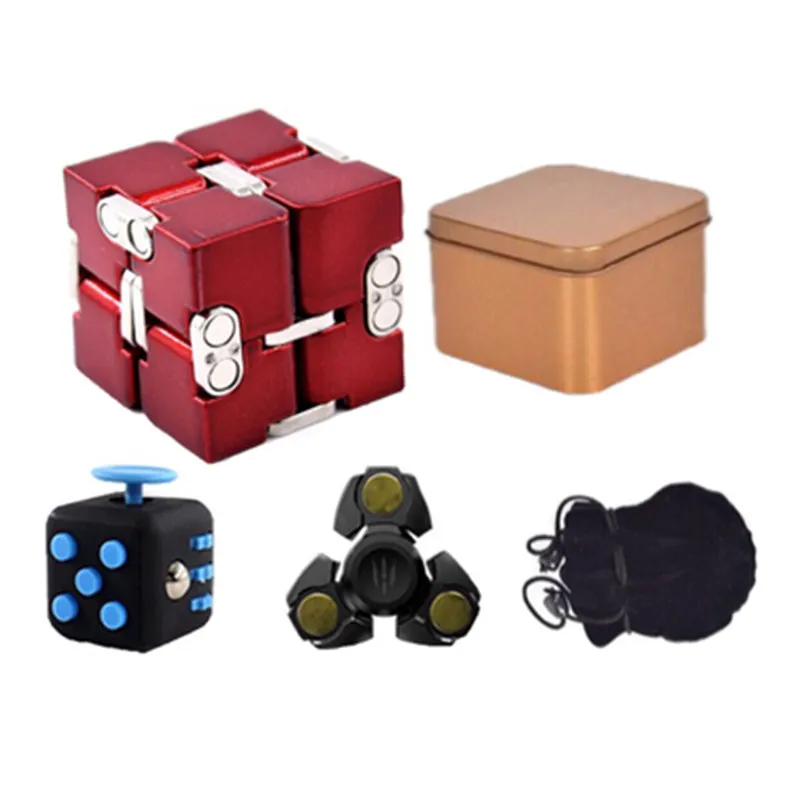 

WINCOTEK Stress Relief Toy Premium Metal Infinity Cube Portable Decompresses Relax Toys for Children Adults
