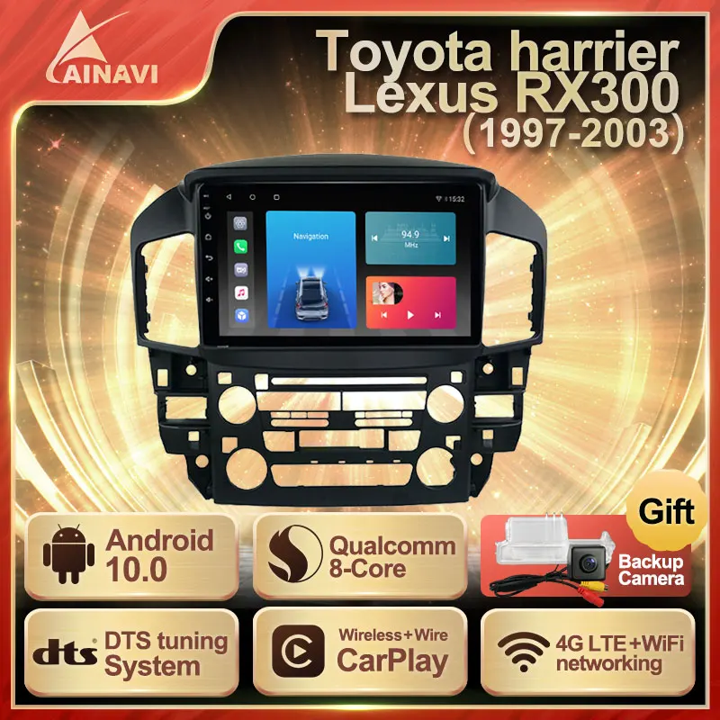 Автомагнитола Android10 QLED для Lexus RX300 XU10 Toyota Harrier 1997-2003 Авто Стерео Мультимедийный Плеер Навигация Carplay No 2din on.