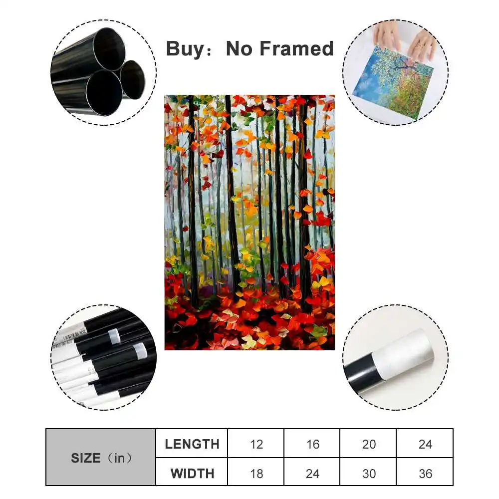 

Forest oil painting poster living room decoration painting canvas wall art living room