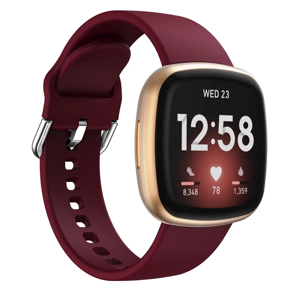 Ремешок совместимый с Fitbit Sense Versa 3 band мягкий силиконовый водонепроницаемый
