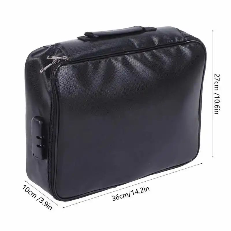 

wardrobe shoes bag travel portable Portable Document Bag Fireproof Waterproof File Organizer for Home Office Use Black