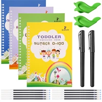 4 books 2pen reusable 3d magic exercise book children 0 10 writing stickers calligraphy english numbers letters montessori toy