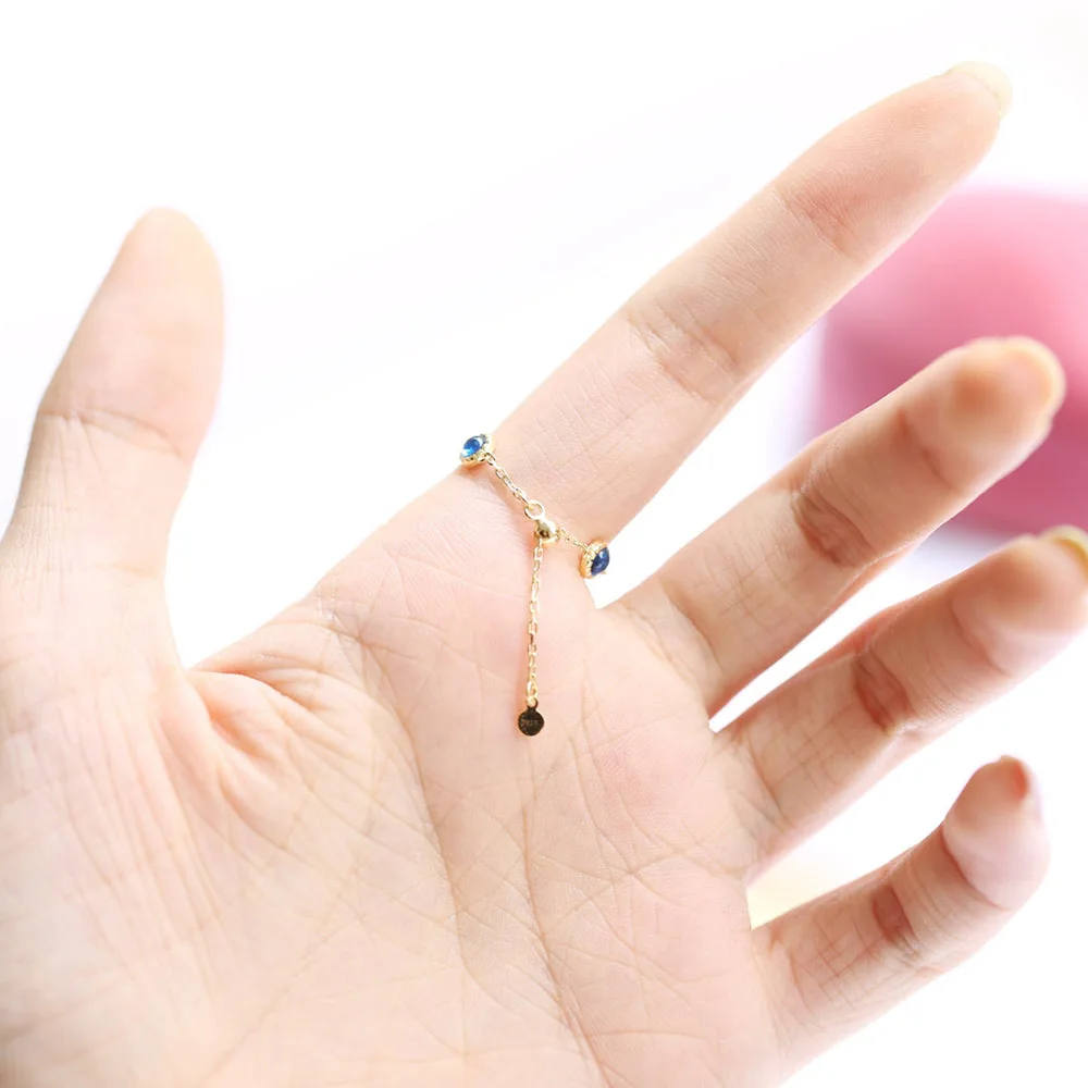 Женское регулируемое кольцо-цепочка 925 пробы серебряное кольцо с опалом рубином