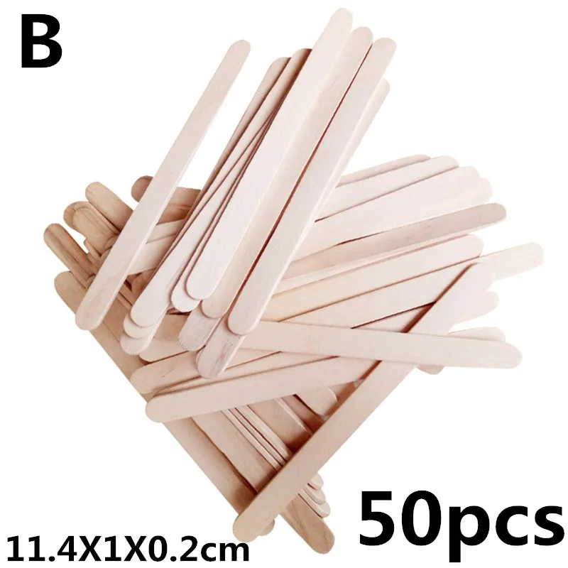 50pcs 11.4cm 50 шт./партия палочки для мороженого кофе мешалка деревянная Поп палочки для сладостей натуральное дерево инструменты для торта дети ручной работы искусство ремесла - Цвет: 50pcs 11.4cm